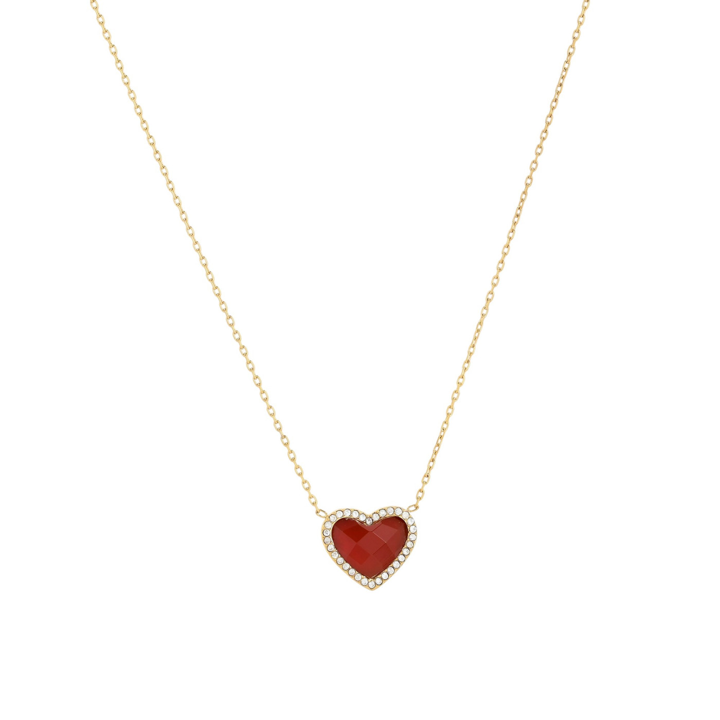 Collana in acciaio cuore pietra naturale GB