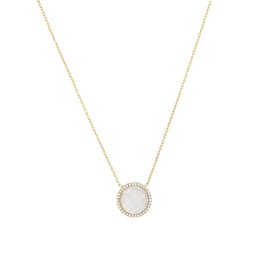 Collana in acciaio rotondo pietra naturale GB