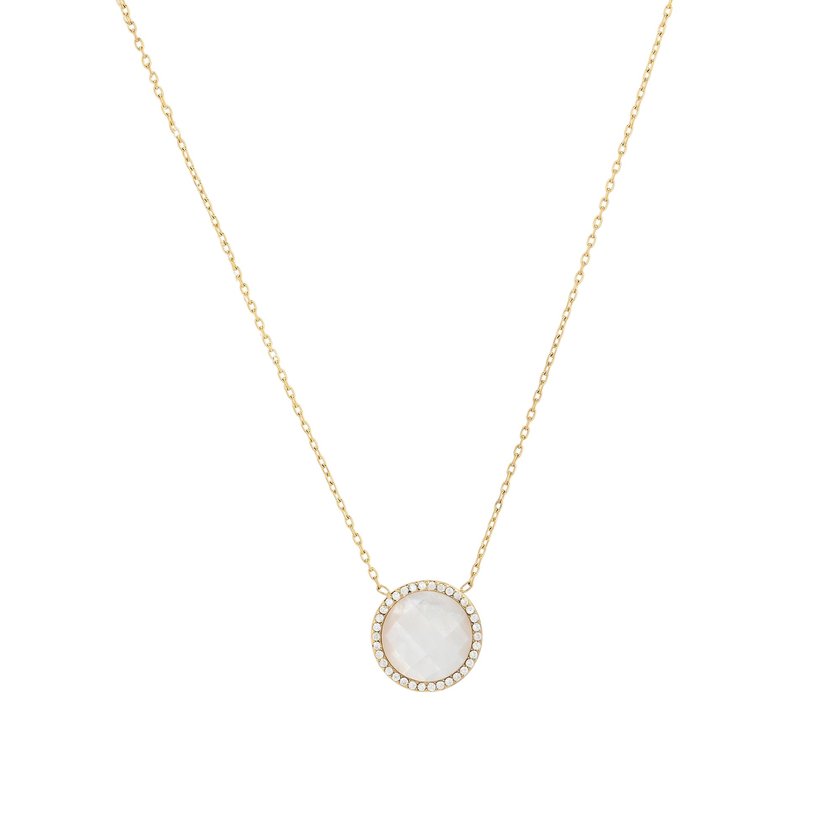 Collana in acciaio rotondo pietra naturale GB