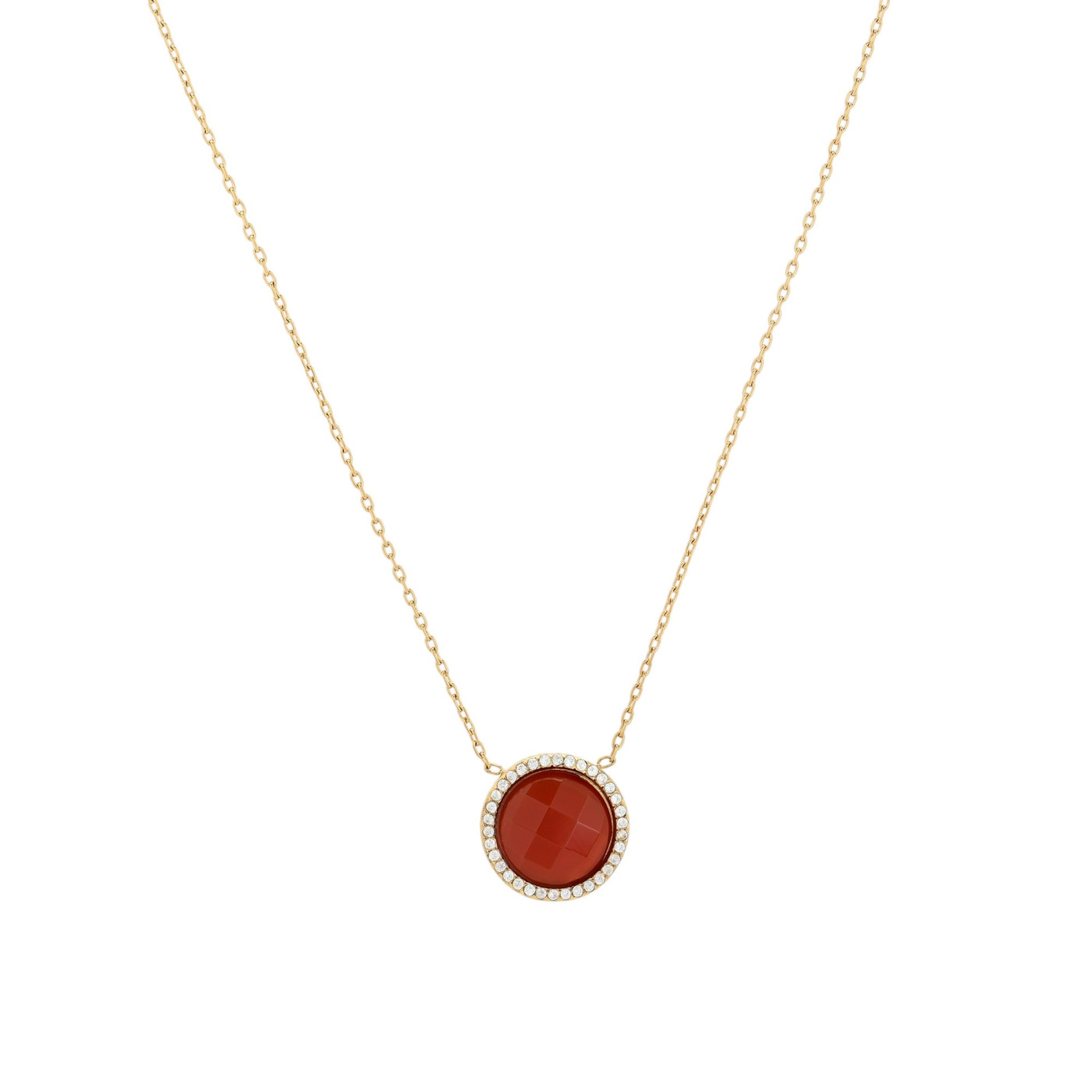 Collana in acciaio rotondo pietra naturale GB