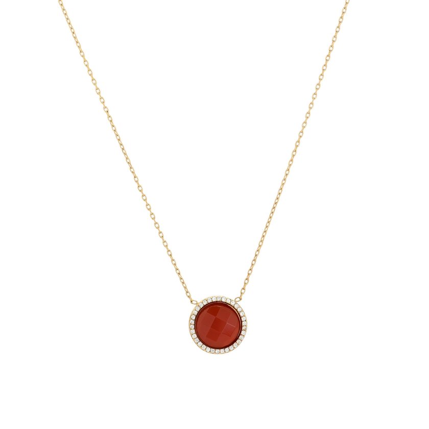 Collar en acero redondo piedra natural GB