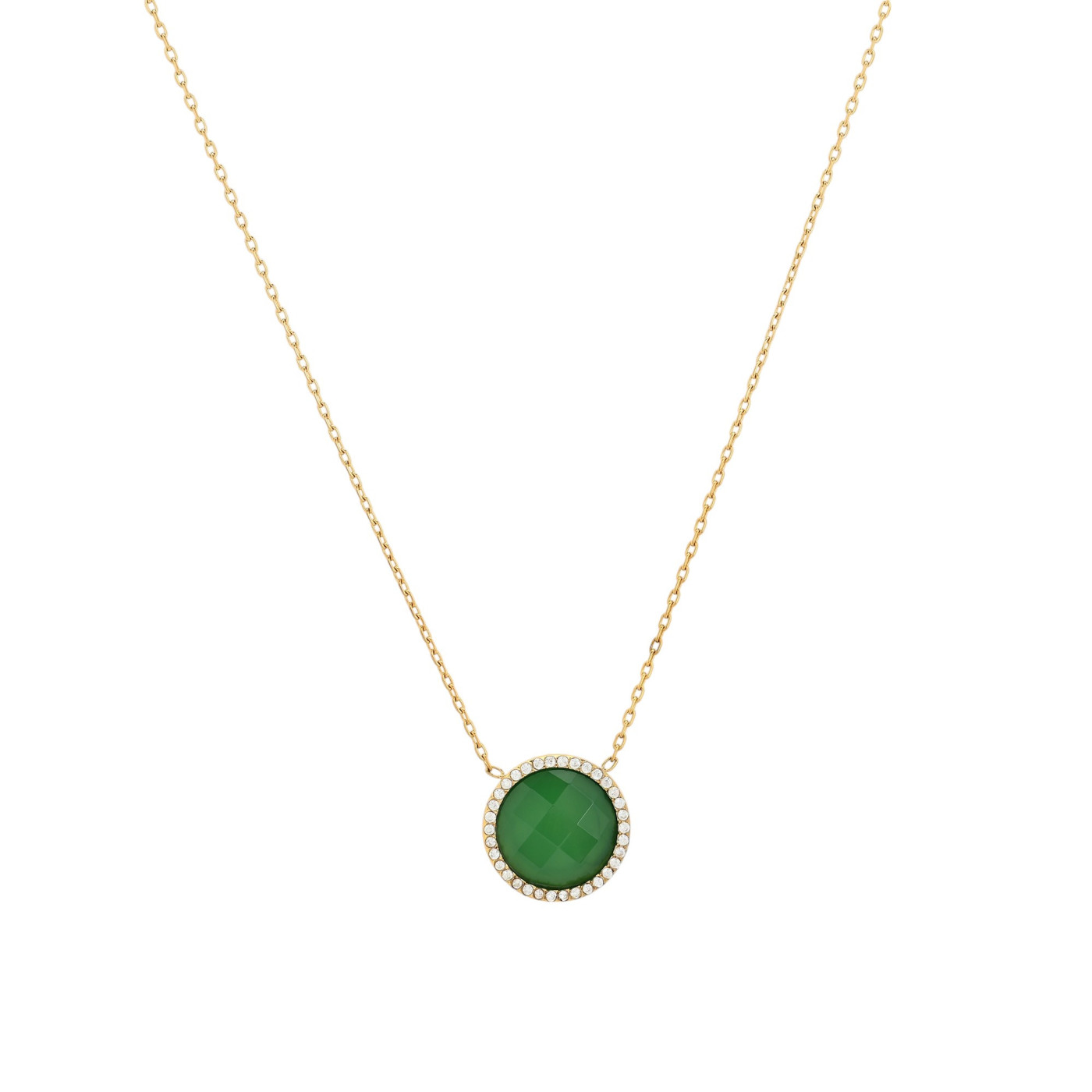 Collana in acciaio rotondo pietra naturale GB