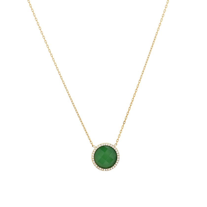 Collier en acier pierre naturelle rond GB