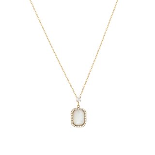Collier en acier pierre naturelle rectangle GB