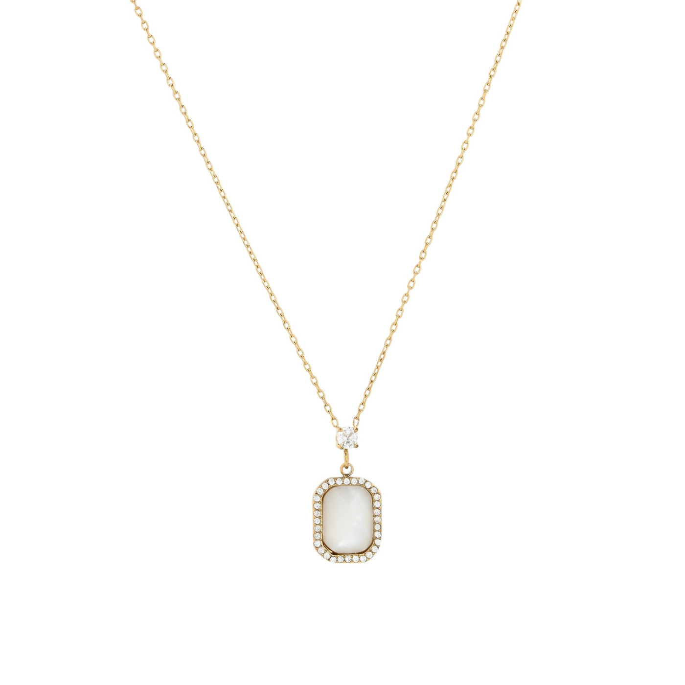 Collier en acier pierre naturelle rectangle GB
