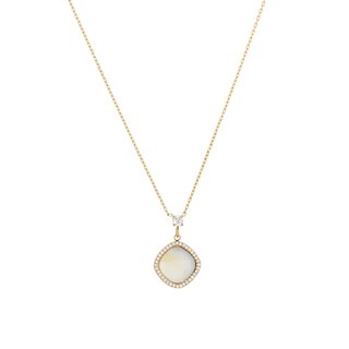 Collier en acier pierre naturelle géométrique GB