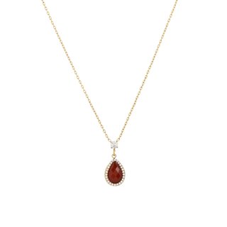 Collana in acciaio gota pietra naturale GB
