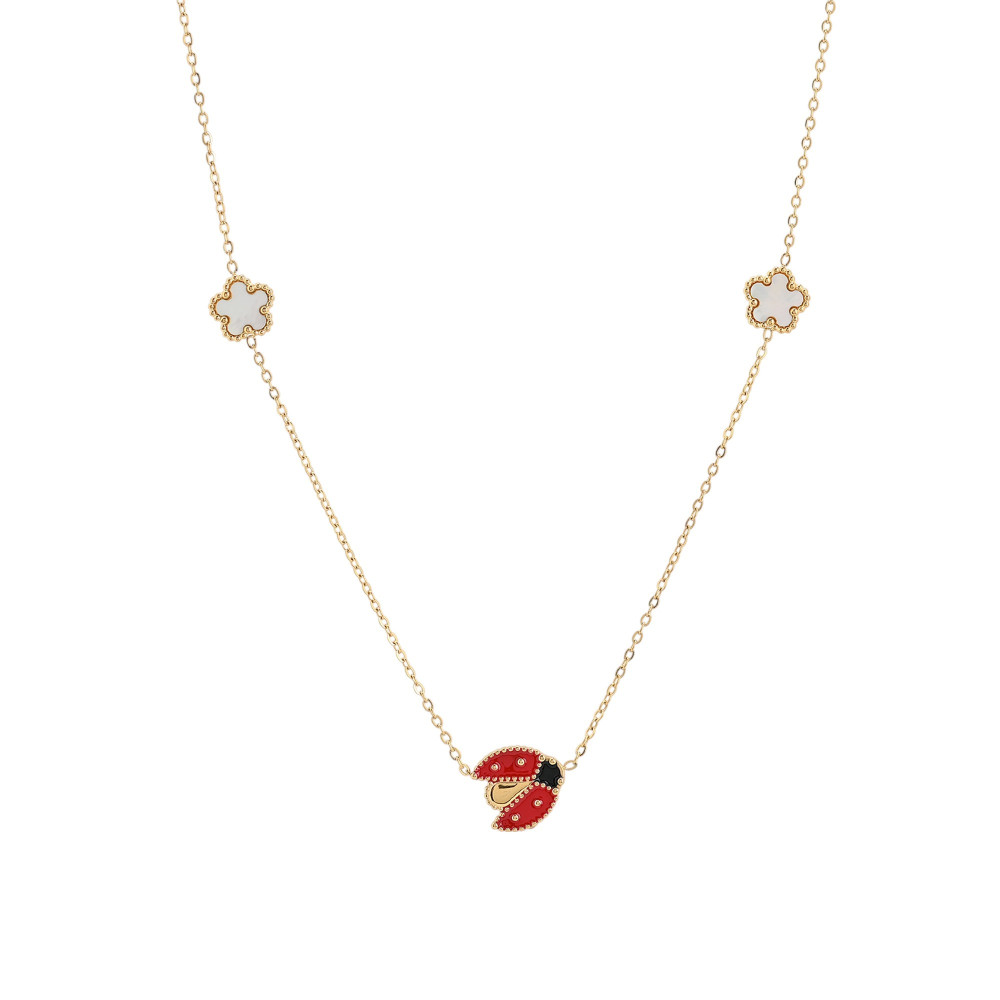 Collana in acciaio lungo coccinella GB