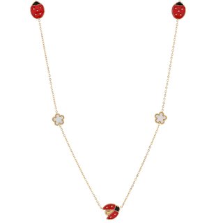 Long steel necklace ladybug GB