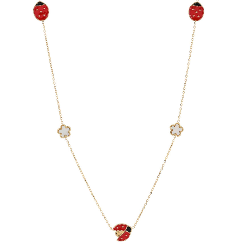 Collier en acier long coccinelle GB
