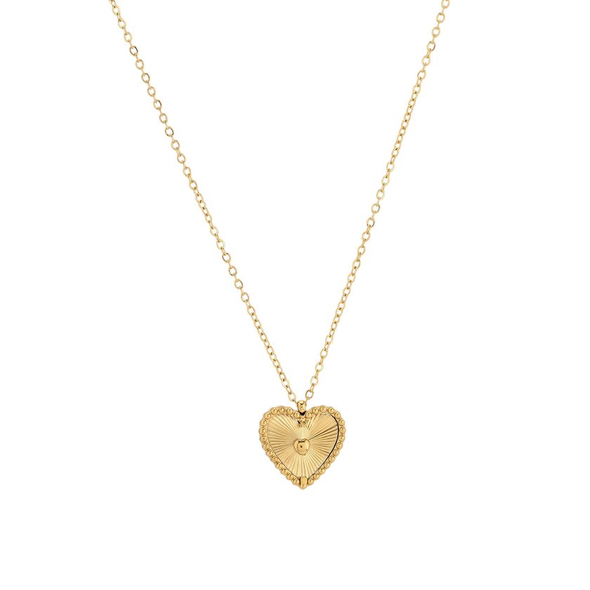 Collier en acier coeur texture GB