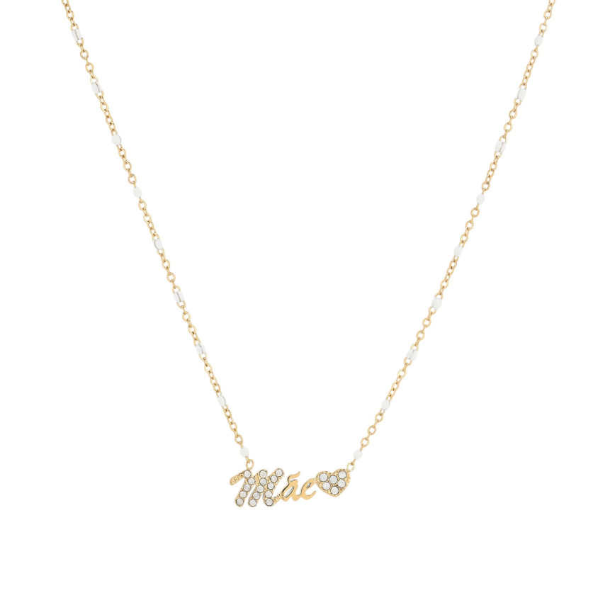 Mãe word steel necklace GB