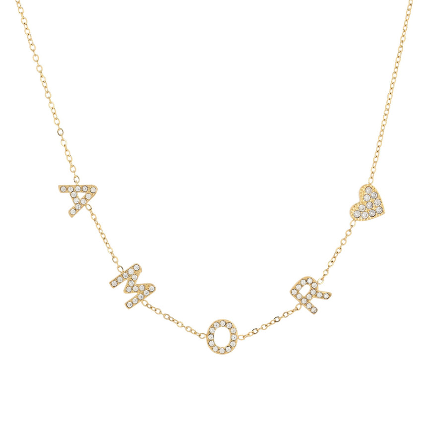 Necklace stainless steel heart and amor GB
