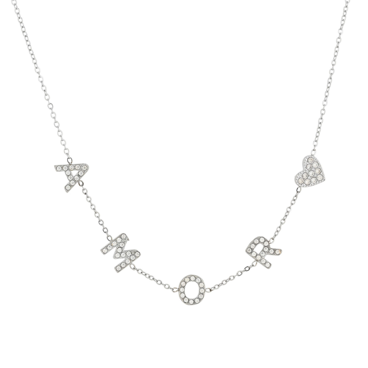 Collar acero corazón y amor GB