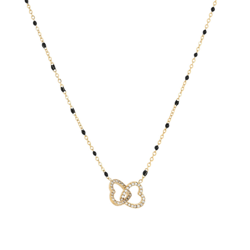 Collar de acero corazones entrelazados GB