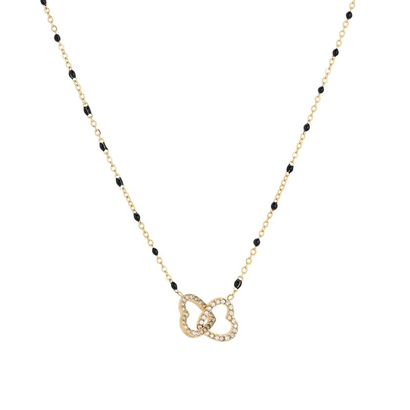 Collana in acciaio cuori intrecciate GB