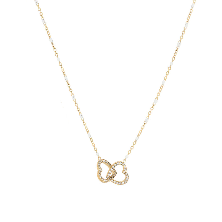 Collar de acero corazones entrelazados GB