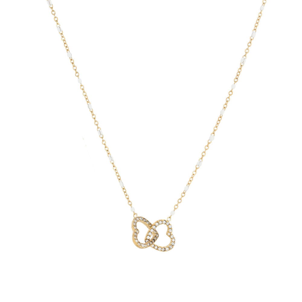 Collar de acero corazones entrelazados GB