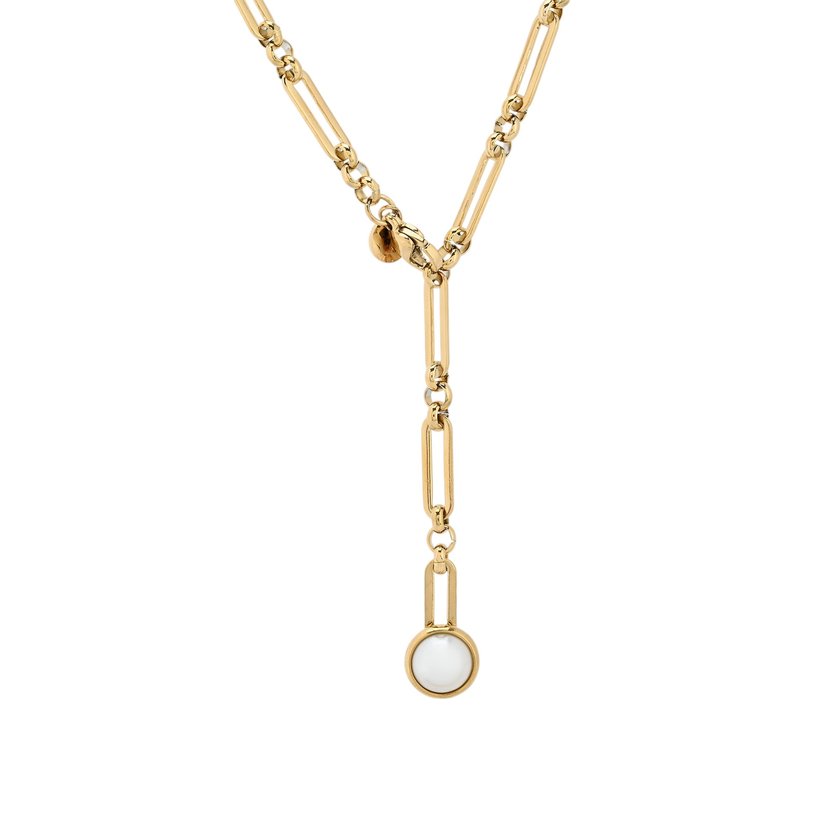 Steel necklace pearl GB