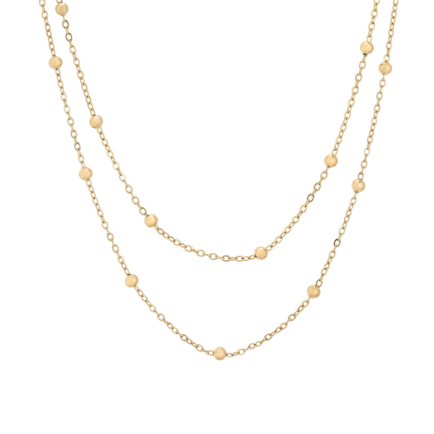 Collar de malla doble de acero con bolitas GB