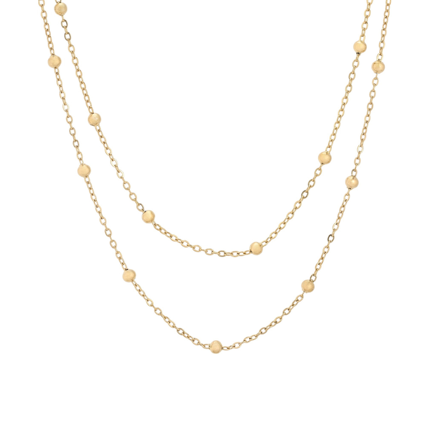 Collar de malla doble de acero con bolitas GB
