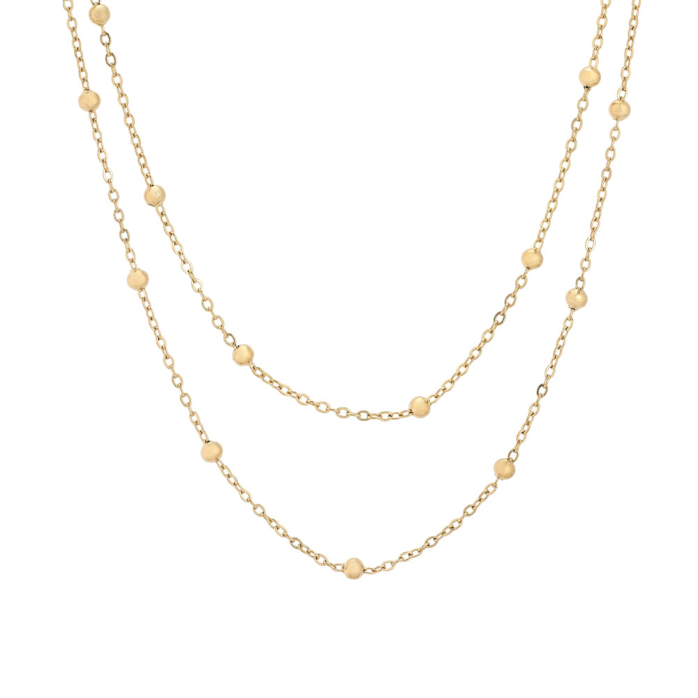 Collar de malla doble de acero con bolitas GB