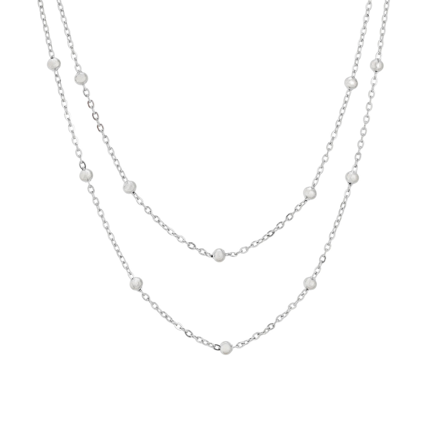 Collar de malla doble de acero con bolitas GB