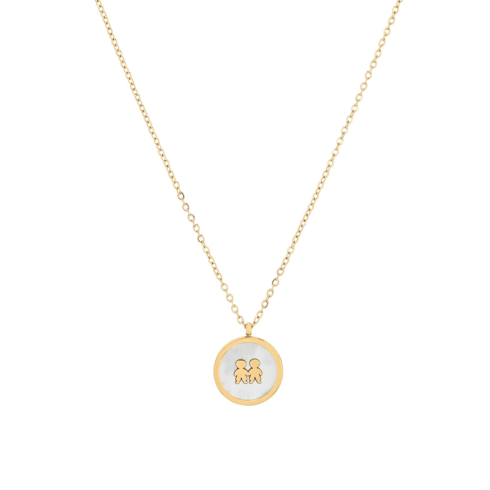 Collier en acier deux garçons GB