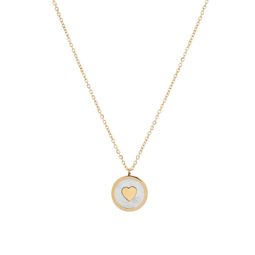 Steel necklace heart GB