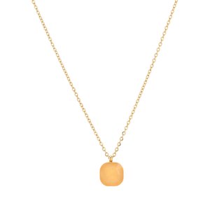 Collana acciaio con pietra colorata piazza GB