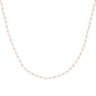 Steel necklace with colorful stones GB