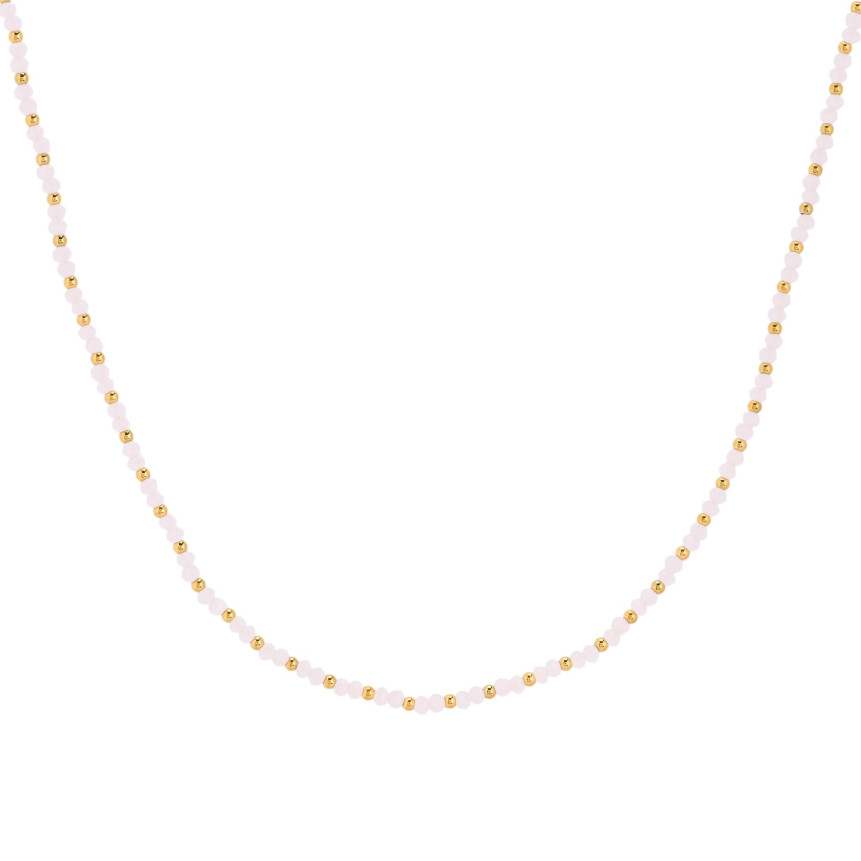 Collier acier avec pierre de couleur GB