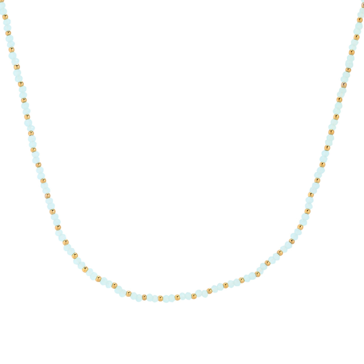 Steel necklace with colorful stones GB