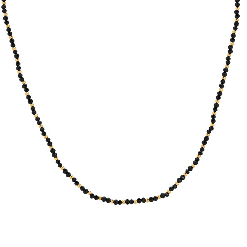 Steel necklace with colorful stones GB