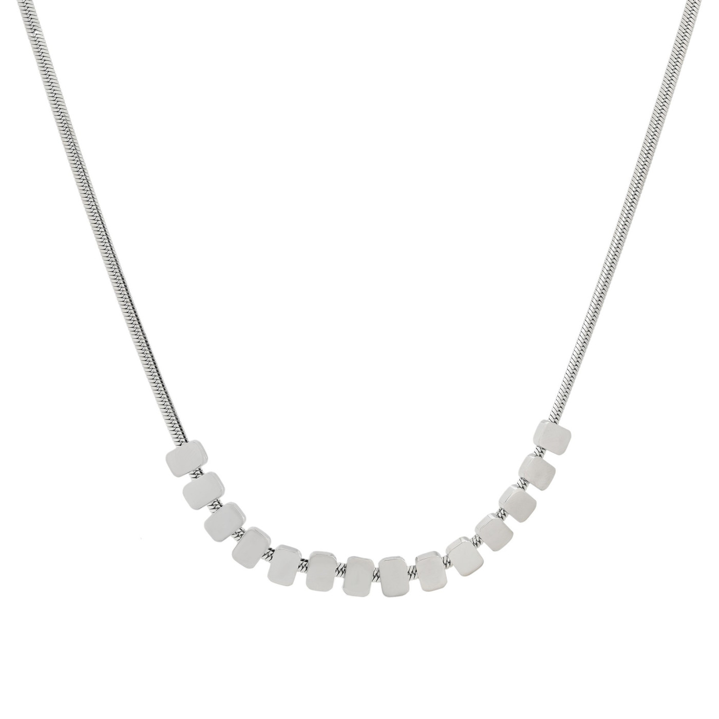 Collier en acier basique et carré GB