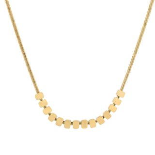 Colar em aço básico e quadrados GB