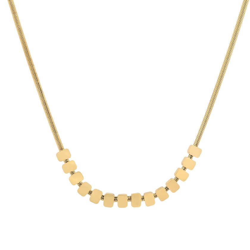 Steel necklace basic and square GB