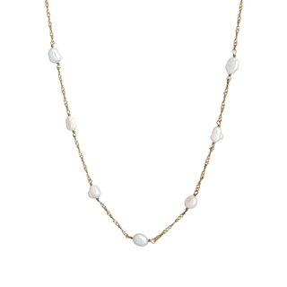 Collar en acero fino perlas GB