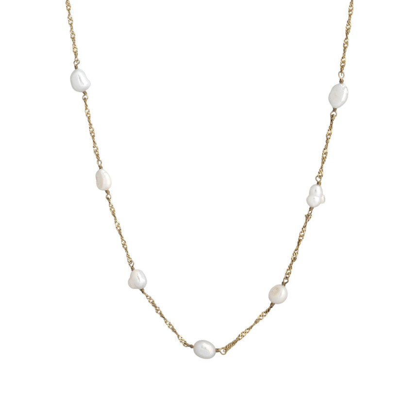 Collier en acier mince perles GB
