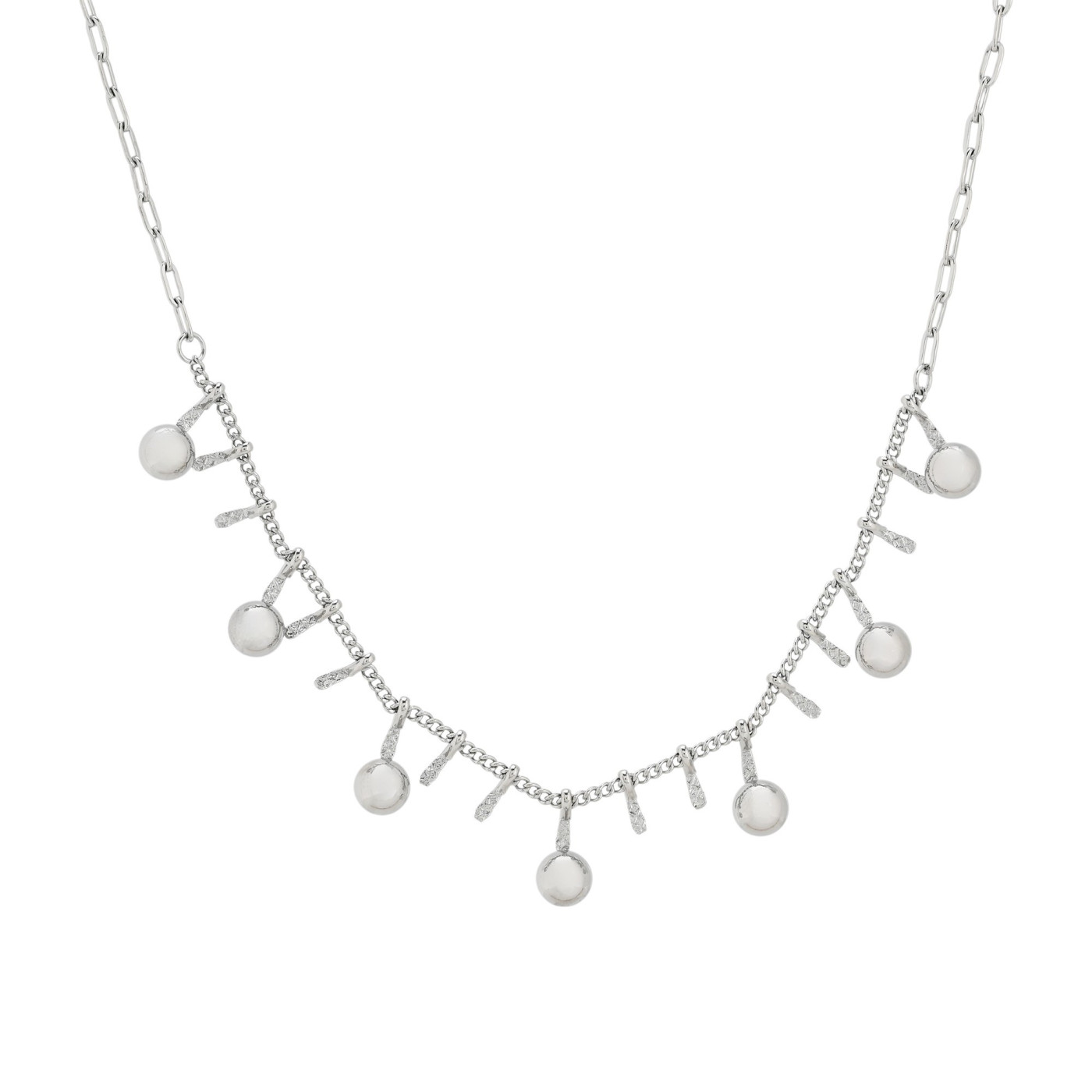Collier en acier avec pendentifs à pois GB