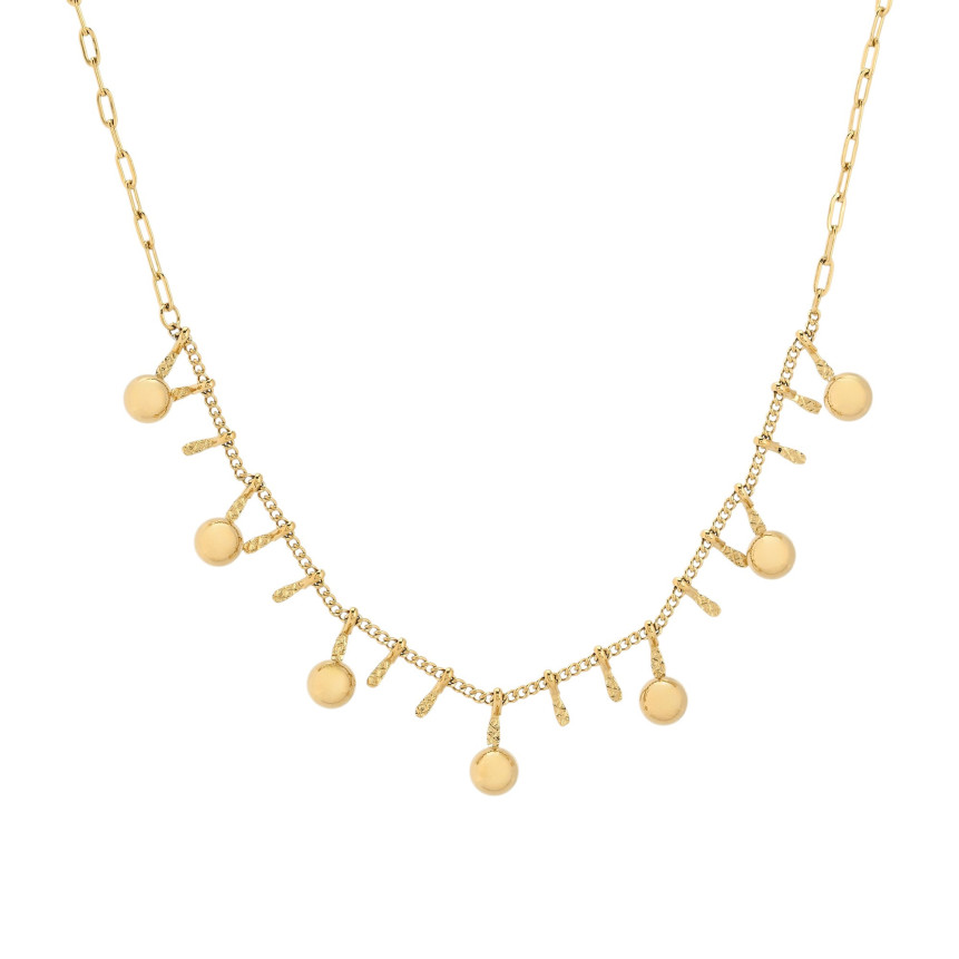 Steel necklace with ball pendants GB