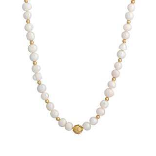 Gold plated pearls necklace bola de viana GB