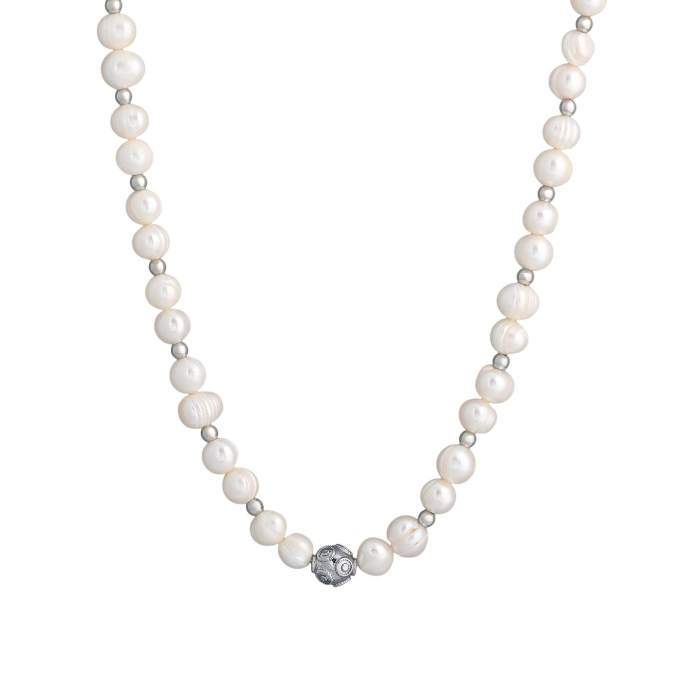 Gold plated pearls necklace bola de viana GB