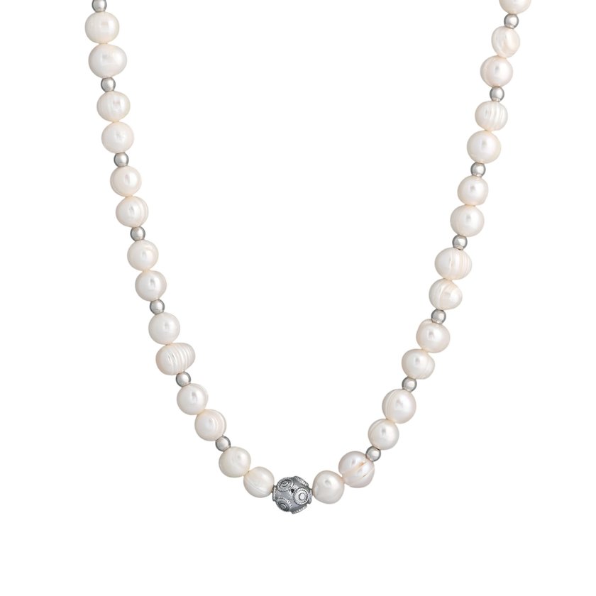 Gold plated pearls necklace bola de viana GB