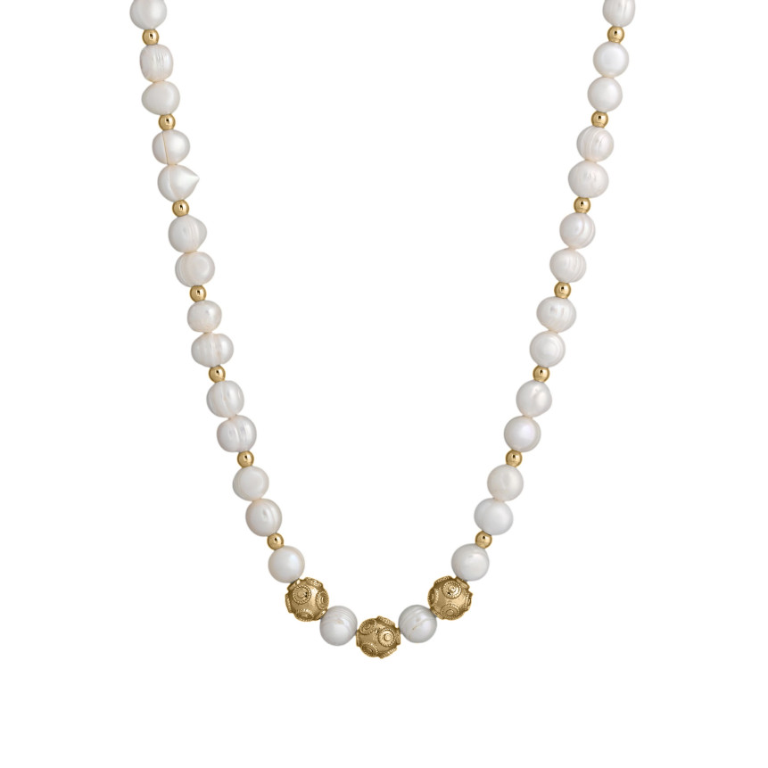 Collana perle in bagno oro bolas de viana GB