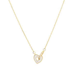 Semi precious necklace intertwined hearts GB