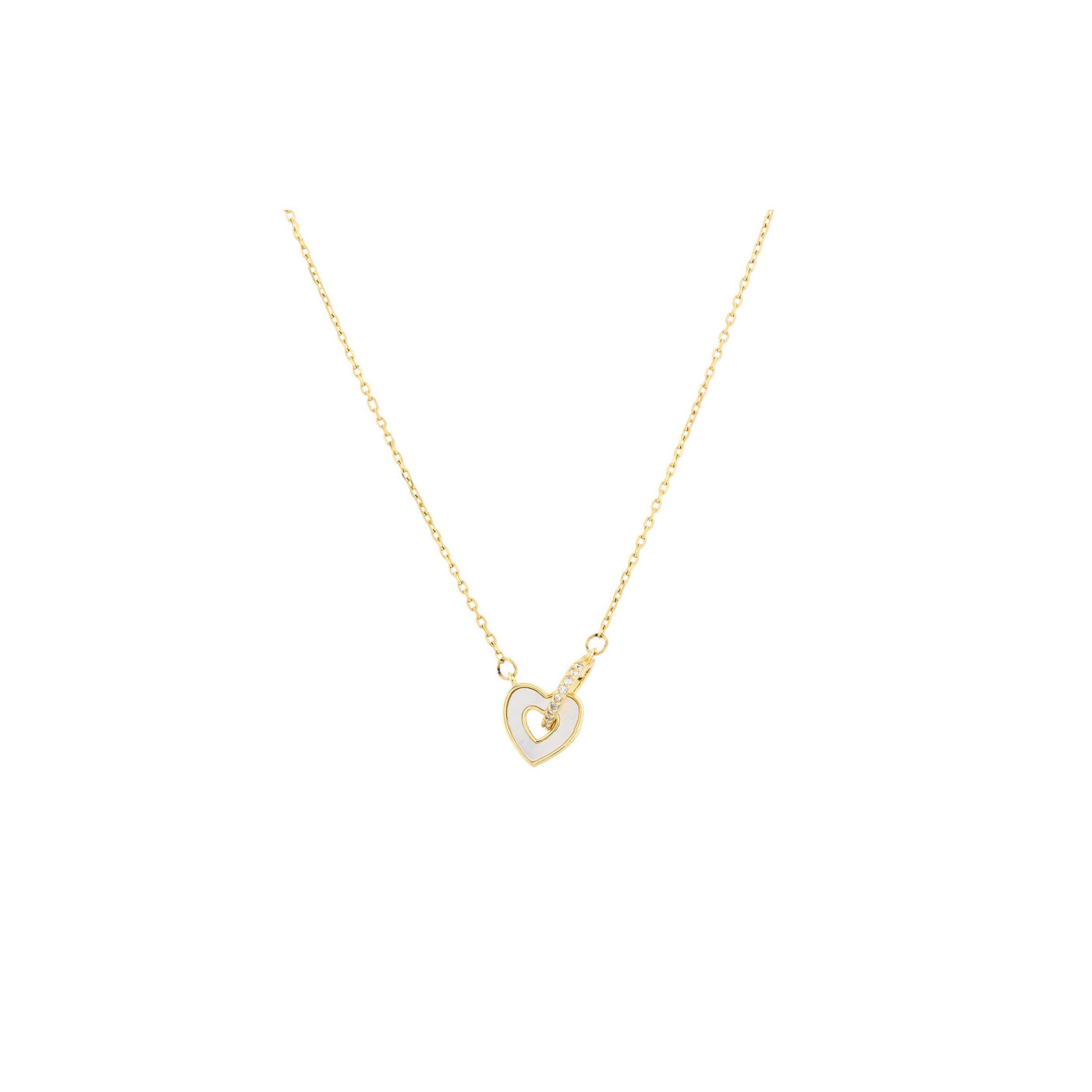 Collier semi précieuse coeurs entrelacé GB