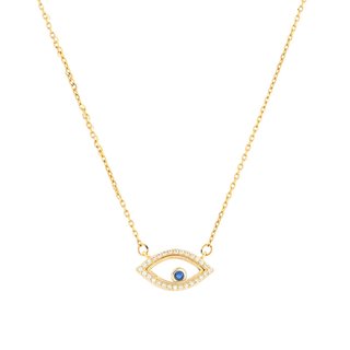 Semi precious necklace eye with zirconies GB