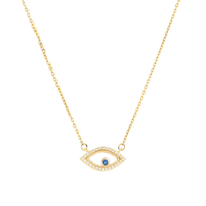 Semi precious necklace eye with zirconies GB