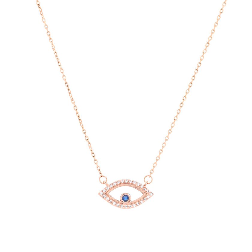 Semi precious necklace eye with zirconies GB
